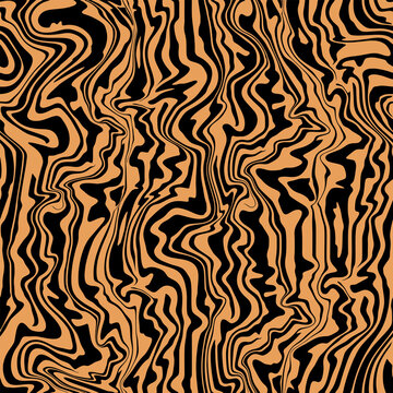 Abstract seamless texture pattern consisting of distorted black stripes