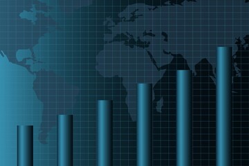 Double exposure of financial chart on empty room interior background. Forex market concept.