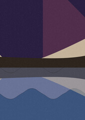 Obraz premium Geometric landscape generative art poster illustration