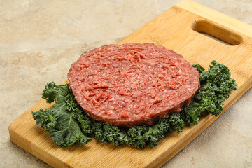 Raw beef burger cutlet for burger