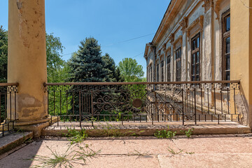 Fototapeta na wymiar Novo Milosevo, Serbia - May 04, 2021: Karaconji Castle in Novi Milosevo was built in 1857 and is one of the cultural monuments of great importance.