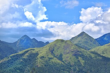 A landscape view of beautiful mountains. High quality photo