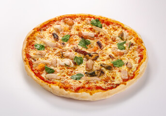 Italian traditional Pizza with seafood