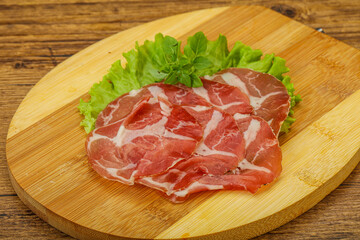 Smoked pork neck slices snack