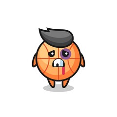 injured basketball character with a bruised face
