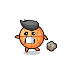 illustration of the basketball running in fear