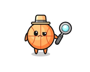 the mascot of cute basketball as a detective
