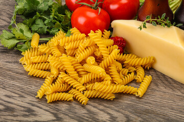 Italian pasta - raw Girandole for cooking