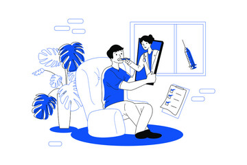 Online Doctor Consultation Illustration concept. Flat illustration isolated on white background.