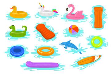 summer time beach sea vacation holidays inflatable floats rings tubes mattress set