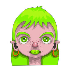 Fillette aux cheveux colorés