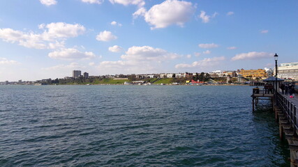 Southend-on-Sea, Essex, England, UK. View from Southend Pier towards Southend.