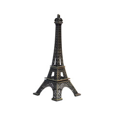 Fototapeta na wymiar Eiffel Tower isolated on white background. Symbol of France.