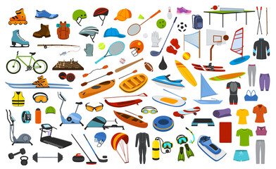 sport equipment , gear, clothes graphic set