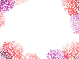 frame border of coral reef on white background  © Kiera Awayuki