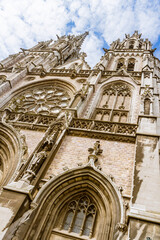 Fototapeta premium Facade of the Neo-Gothic cathedral church of St. Peter and St. Paul ( Sint Petrus-en-Pauuusplein ) Ostend, West Flanders, Belgium