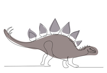 dinosaur, sketch, continuous line drawing, isolated, vector