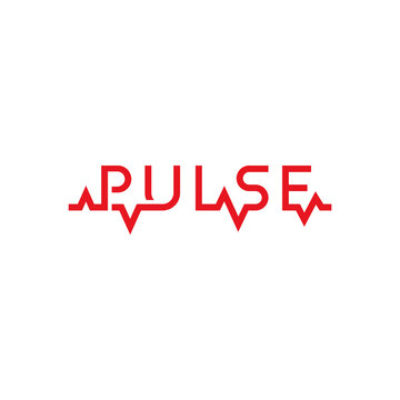 Pulse lettering, business logo design.