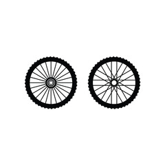 bicycle spoke wheel mountain bike logo design vector