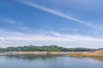 Lakes, hills and woods in Dandong, China, in spring.