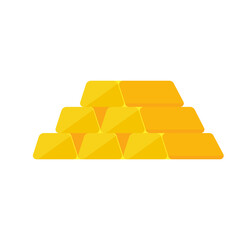 Gold bar icon. Stacked yellow gold bars Concept of saving money on gold assets