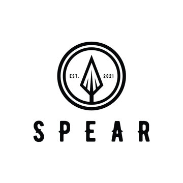 spear or arrow head in the circle shape logo design