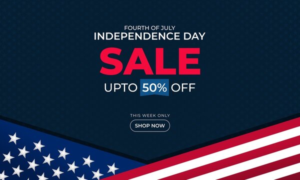 4th of july independence day background sales promotion advertising banner template with american flag design
