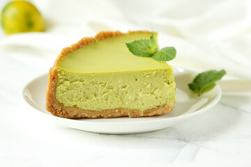 Сlose-up of lemon cheesecake