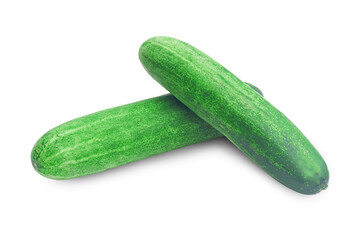 Two cucumber  isolated on white background with clipping path.