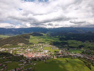Fototapeta na wymiar aerial view of the city of neumarkt