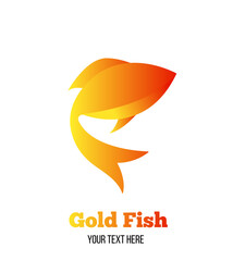 Abstract Gold Fish Logo