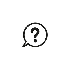 Question mark icon. A question mark in the speech bubble. Simple vector illustration on a white background