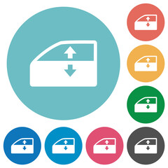 Car electric window winder flat round icons