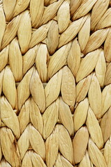 Woven  straw texture beige neutral color close up.Dry plant background. Poster