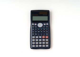 Scientific calculator isolated on white background.
