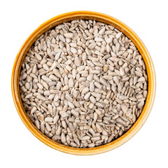 peeled sunflower seeds in round bowl cutout