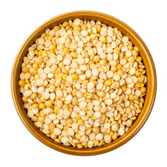 dried split yellow peas in round bowl cutout