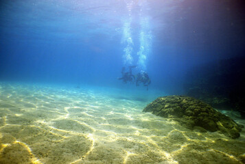 Fototapeta na wymiar scuba diver , coral reef , caribben sea