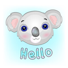 Abstract koala, greeting raster image