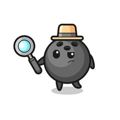 bowling ball detective character is analyzing a case