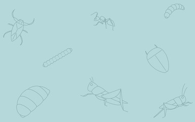 食用可の昆虫、壁紙背景イラスト