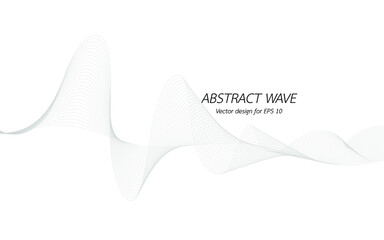 Fototapeta premium Abstract wave design geometric pattern. Background digital technology line frequency, smooth stripe, color tone white gray and black. Graphic element concept with copy space, crypto currency. Vector.