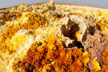 Close-up Ground Surface of the Dallol in the Danakil Depression, Ethiopia