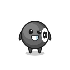 cute 8 ball billiard mascot with an optimistic face