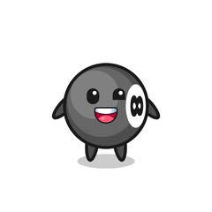 illustration of an 8 ball billiard character with awkward poses