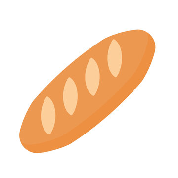 recommend clip art: シンプルでかわいいフランスパンのイラスト フラットデザイン