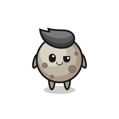 moon cartoon with an arrogant expression