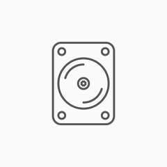Fototapeta premium hard disk icon, hard drive vector, HDD illustration