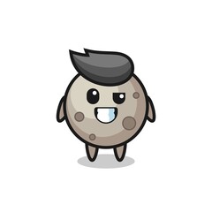 cute moon mascot with an optimistic face