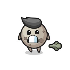 the illustration of the moon cartoon doing fart